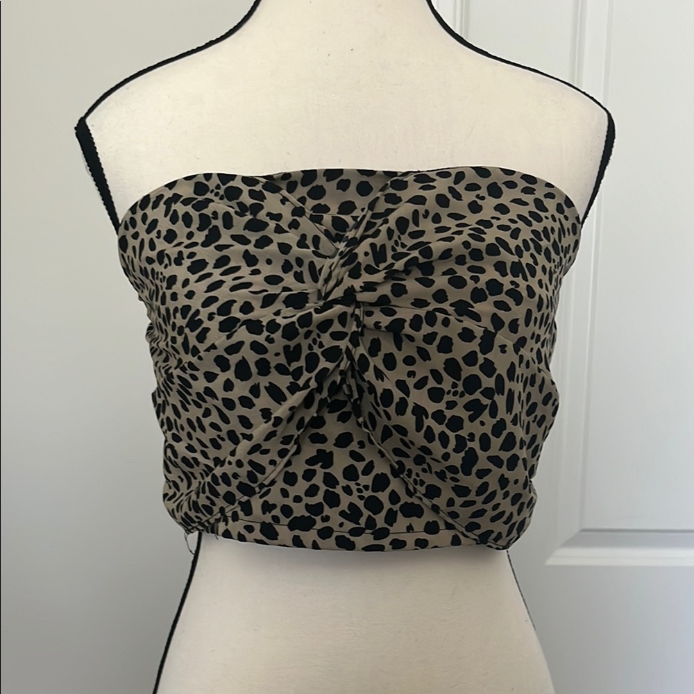 Strapless Cheetah Print Crop Top 💖